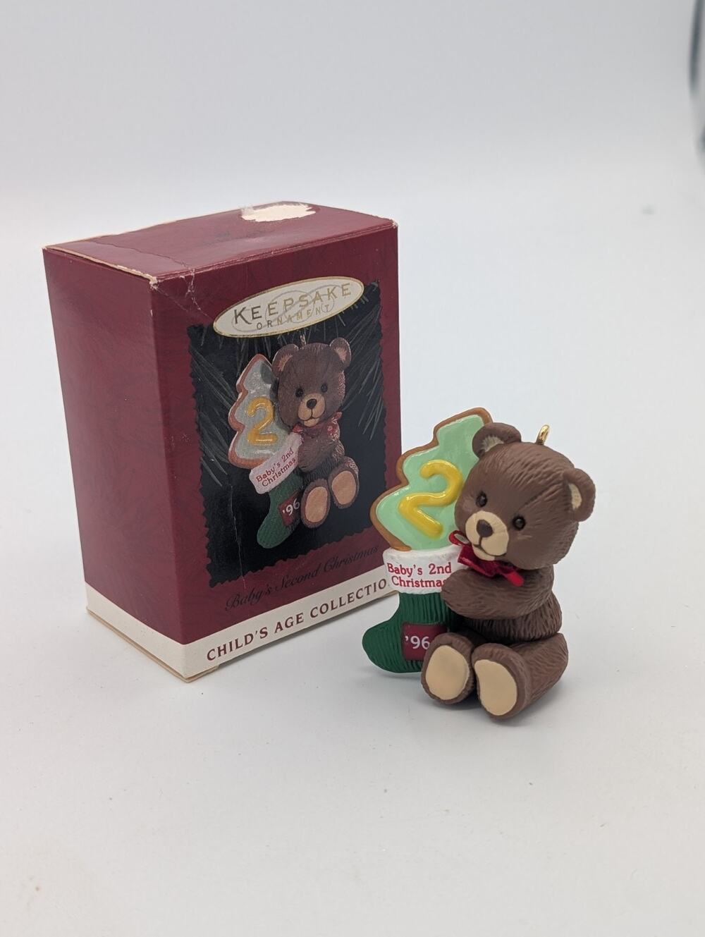 Hallmark Keepsake "Baby's Second Christmas" Bear Christmas Tree Ornament 1996